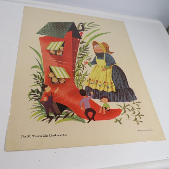 Vintage Nursery Rhyme 1957 pictures (5) LAMINATED 16.5” tall - Picture 8 of 14